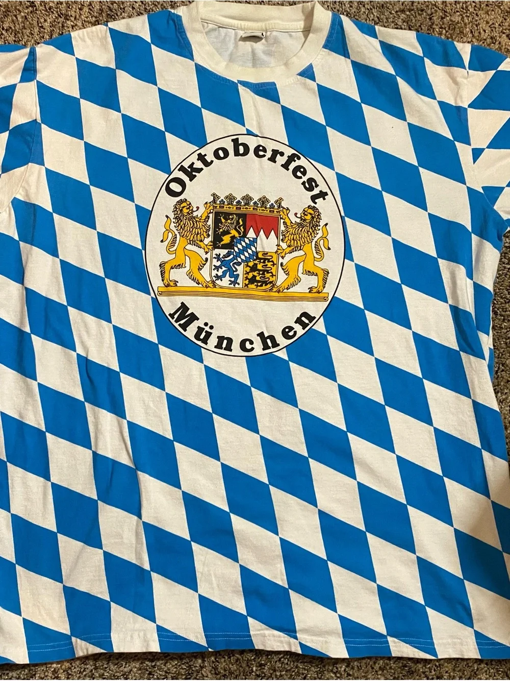 Joc-Shirt Oktoberfest Blue & White Diamond Short Sleeve Tee